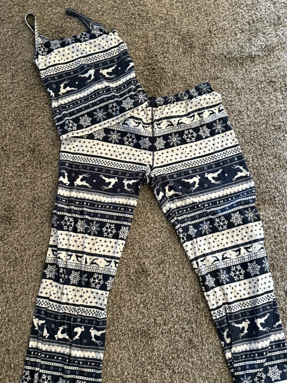 Navy & White Holiday Reindeer Lounge Pants
